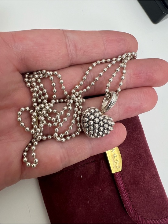 LAGOS Jewelry - LAGOS Sterling Silver Caviar Beaded Heart Pendant Necklace